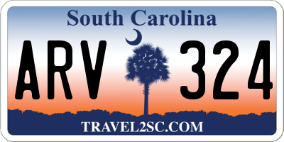 SC license plate ARV324