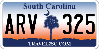 SC license plate ARV325
