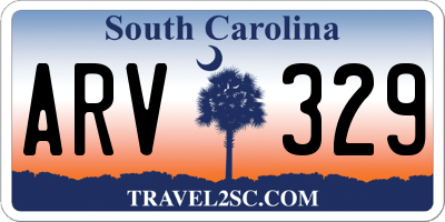 SC license plate ARV329