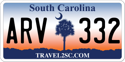 SC license plate ARV332