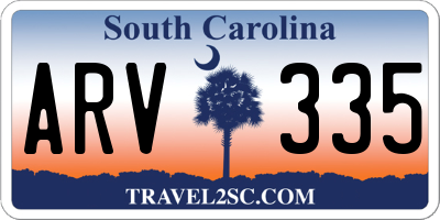 SC license plate ARV335