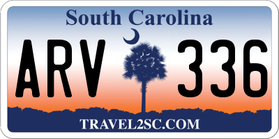 SC license plate ARV336