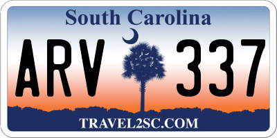 SC license plate ARV337