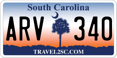 SC license plate ARV340