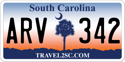 SC license plate ARV342