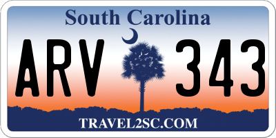 SC license plate ARV343