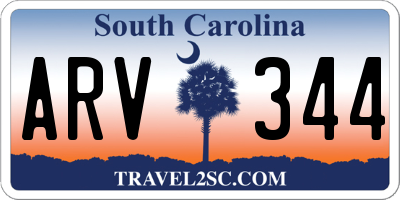 SC license plate ARV344