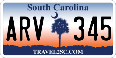 SC license plate ARV345