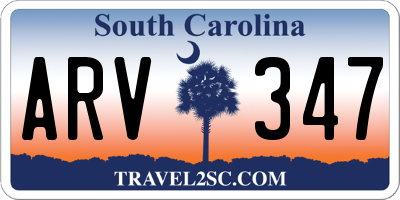 SC license plate ARV347