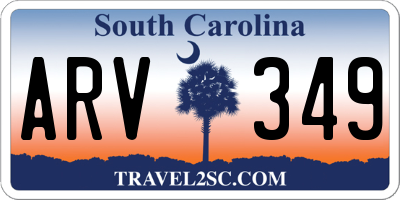 SC license plate ARV349