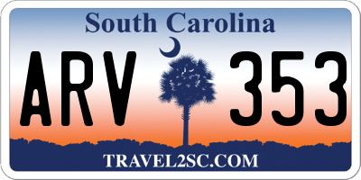 SC license plate ARV353