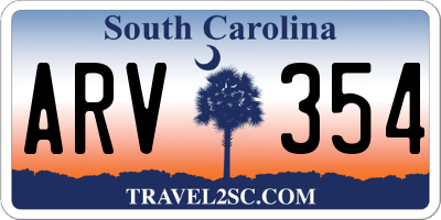 SC license plate ARV354