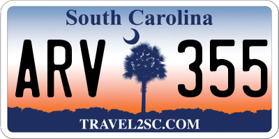SC license plate ARV355