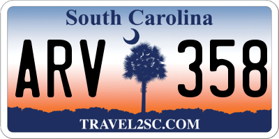 SC license plate ARV358