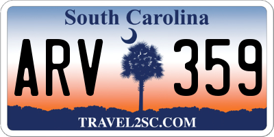 SC license plate ARV359