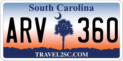 SC license plate ARV360