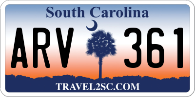 SC license plate ARV361