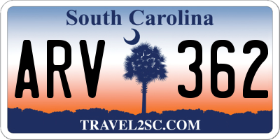 SC license plate ARV362