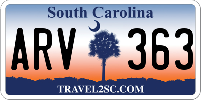 SC license plate ARV363