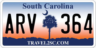 SC license plate ARV364