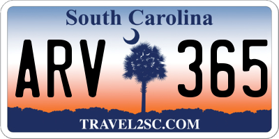 SC license plate ARV365