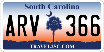 SC license plate ARV366
