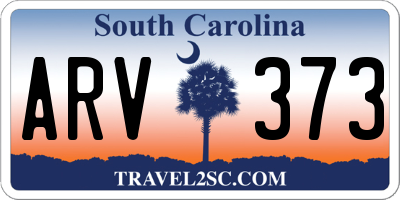 SC license plate ARV373
