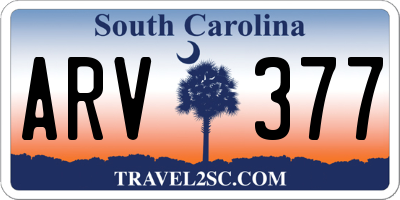 SC license plate ARV377
