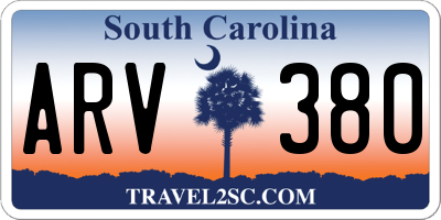 SC license plate ARV380