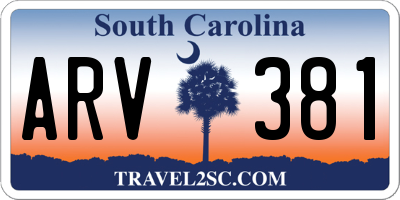 SC license plate ARV381