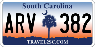 SC license plate ARV382