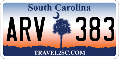 SC license plate ARV383