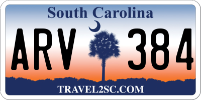 SC license plate ARV384