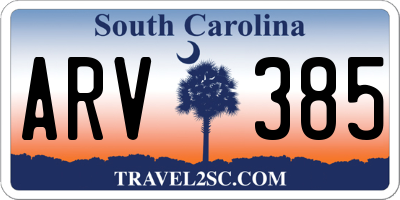 SC license plate ARV385