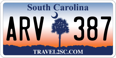 SC license plate ARV387