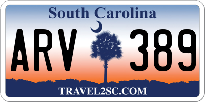 SC license plate ARV389