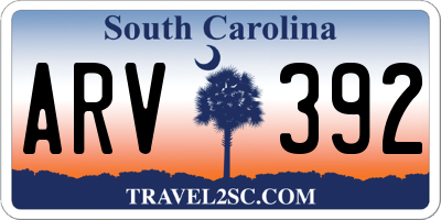 SC license plate ARV392