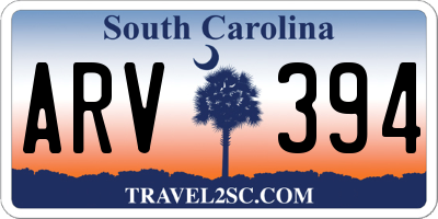 SC license plate ARV394