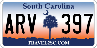 SC license plate ARV397