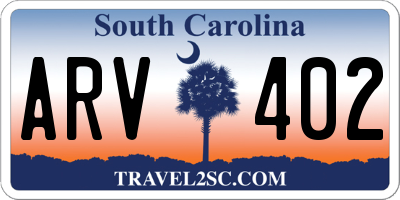 SC license plate ARV402