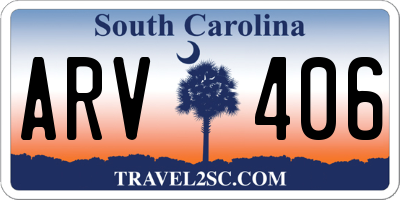 SC license plate ARV406