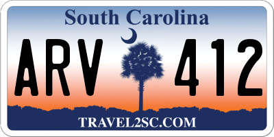 SC license plate ARV412