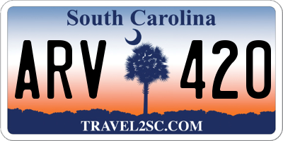 SC license plate ARV420