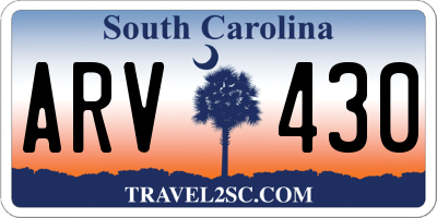 SC license plate ARV430