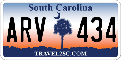 SC license plate ARV434