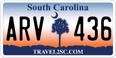 SC license plate ARV436