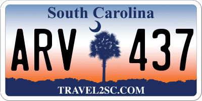 SC license plate ARV437