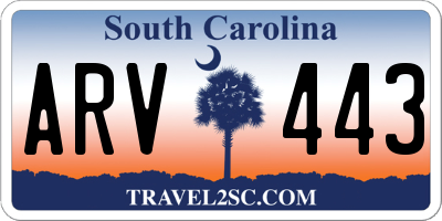 SC license plate ARV443