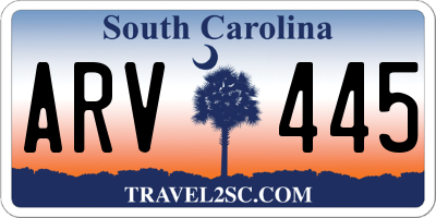 SC license plate ARV445