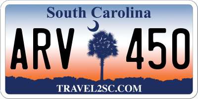 SC license plate ARV450